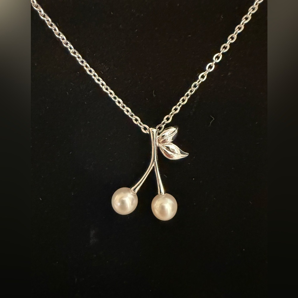 Vintage Mikimoto Akoya Pearl Cherry Sterling Silver Necklace 23” Rare - Picture 5 of 7